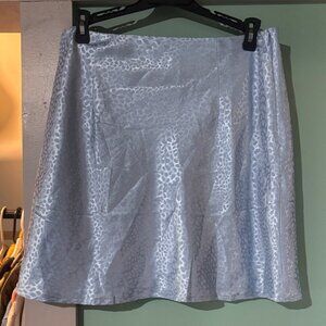 Princess Polly Sky Blue Patterned A-Line Skirt